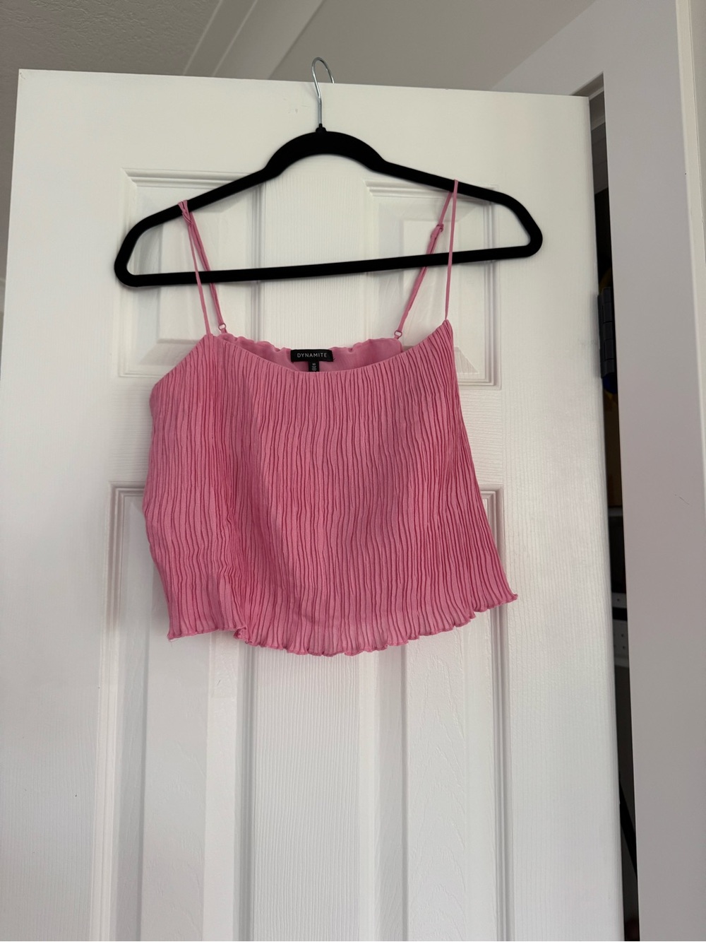 Dynamite  Pink Pleated Spaghetti-Strap Cami